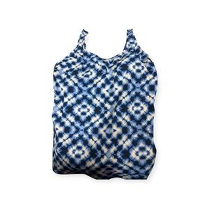 NWT Duluth Trading Company Blue and White tankini swimsuit top size 4